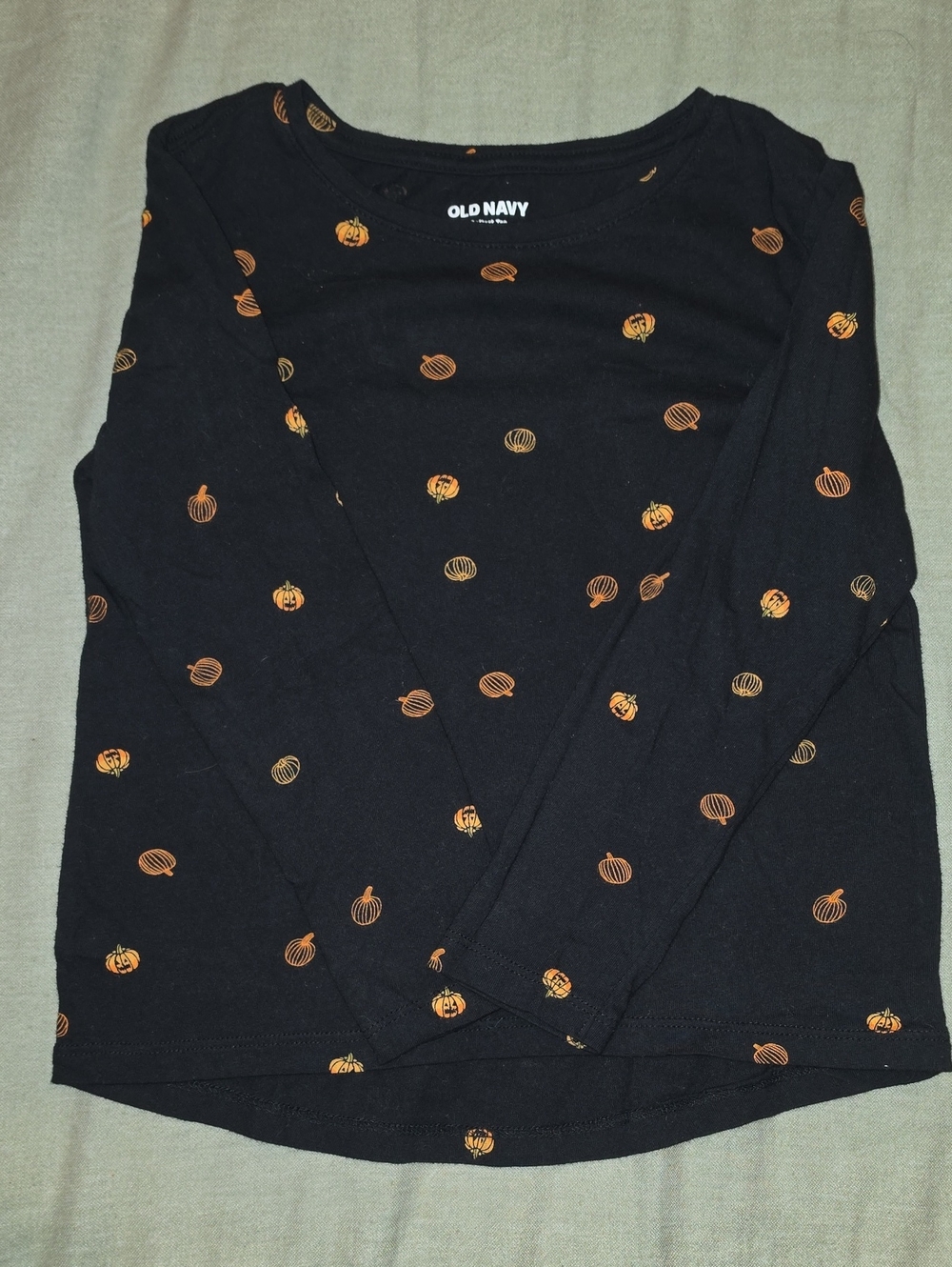 Old Navy Softest Tee Girls Pumpkin Black & Orange Small
